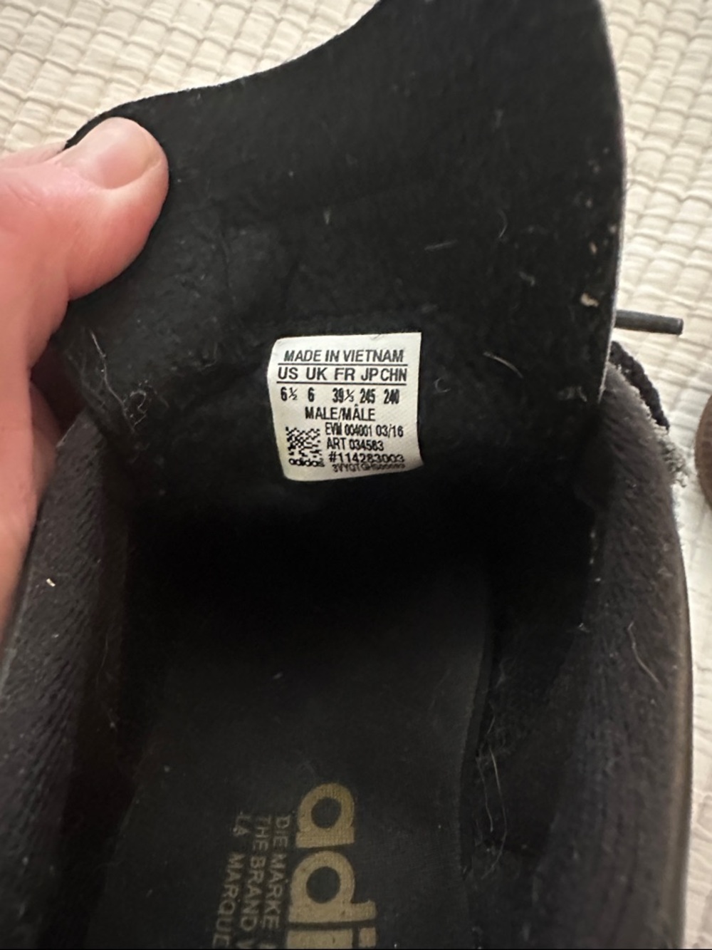 adidas Black and White Classic Trainer Sneakers - Picture 2 of 4